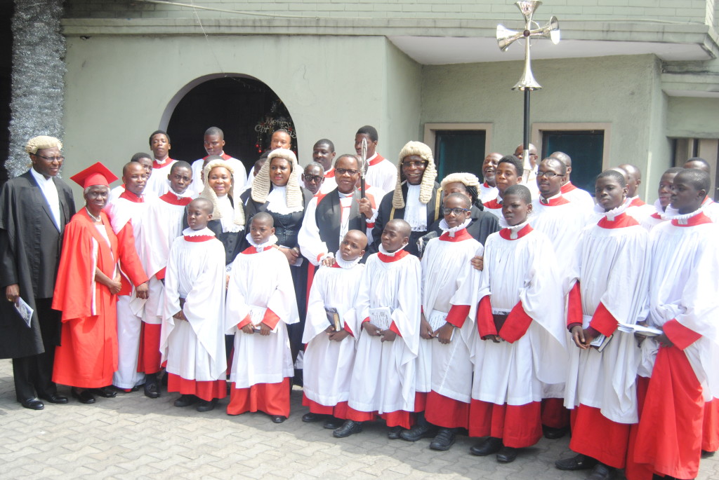The Most Rev. Dr. Adebola Ademowo, flanked by other parishioners