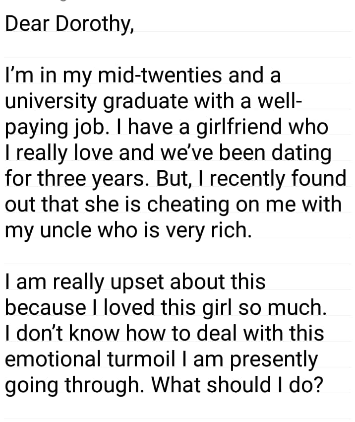 Dear Dorothy, love, relationship, betrayal