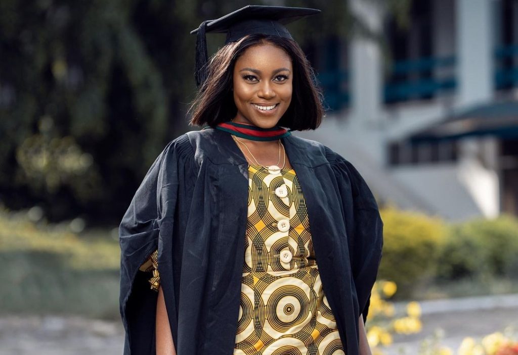 Actress, Yvonne Nelson celebrates 35th birthday with a Masters' degree