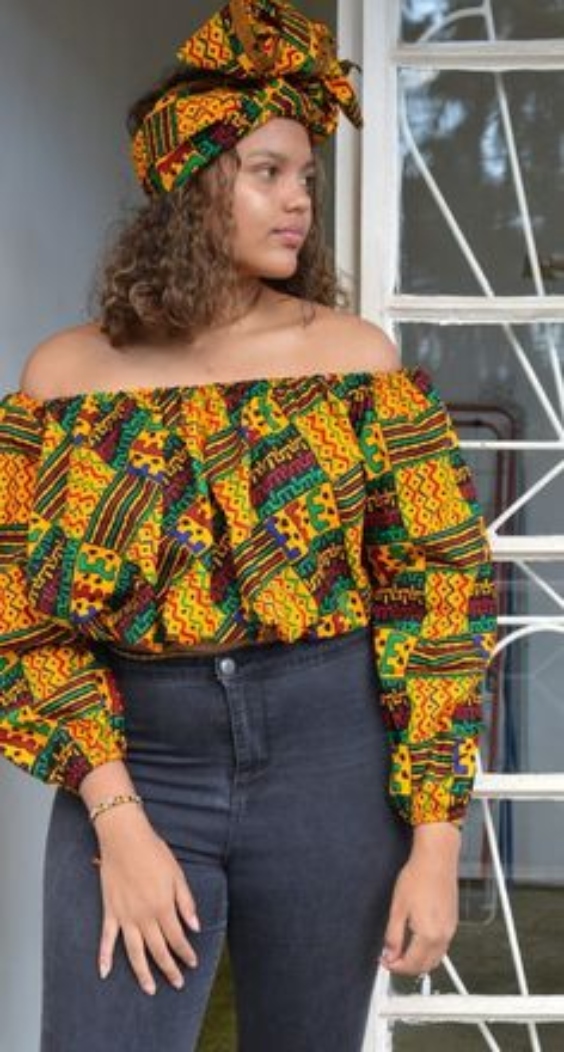 Ankara off shoulder blouse best sale