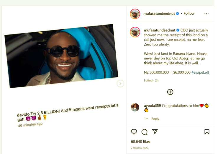 Singer, Davido acquires land in Banana Island