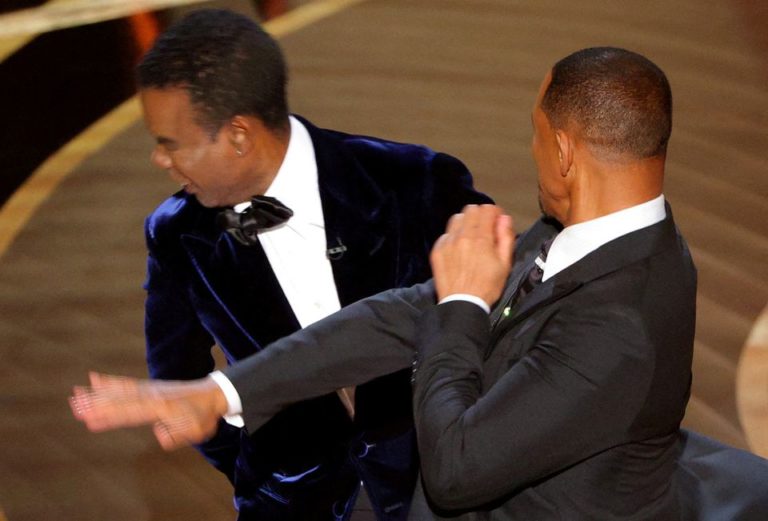 Will Smith slaps Chris Rock at the Oscars. Photo credit: Reuters/Brian Snyder